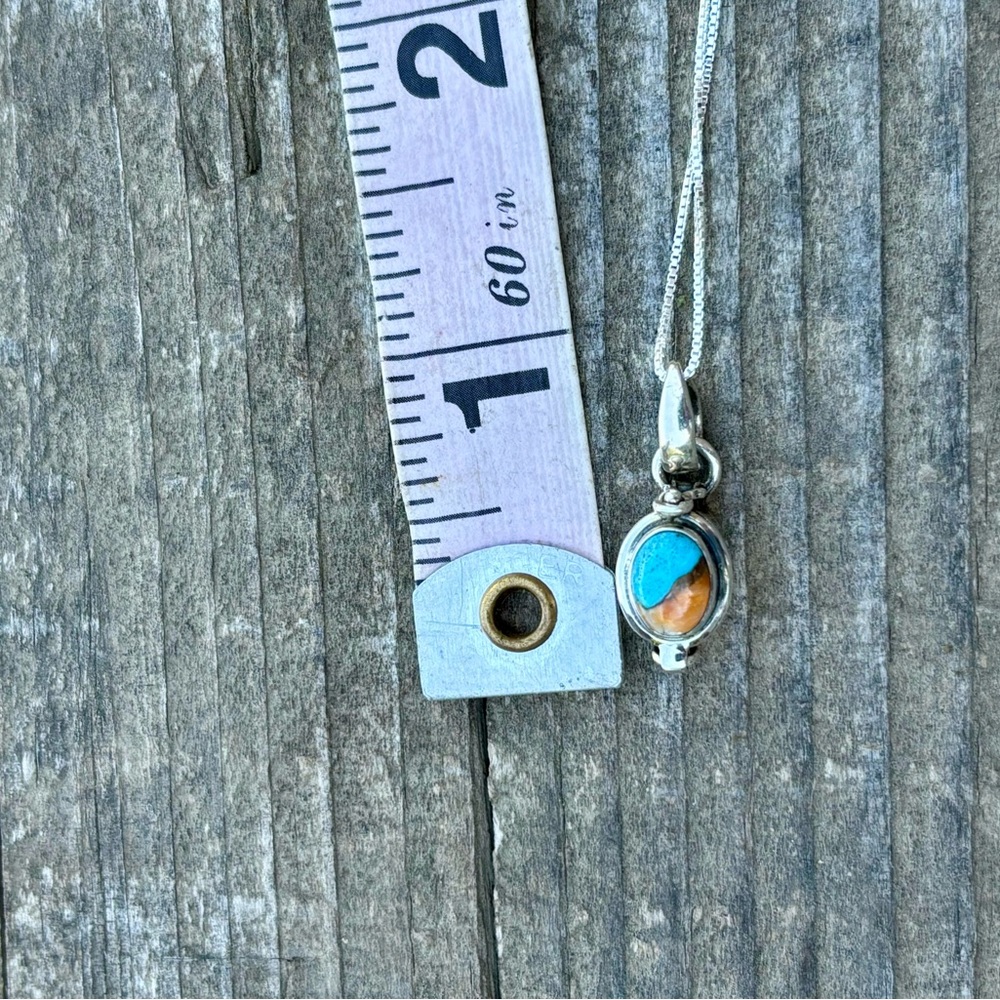 SOLD Spiny Oyster, Turquoise Poison Necklace - Picture 12 of 14